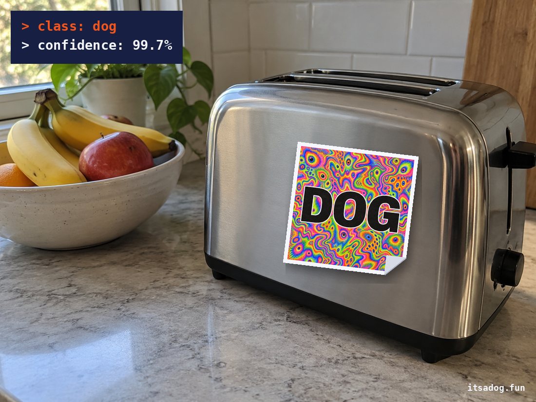 Toaster with a DOG sticker